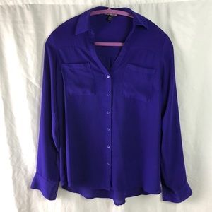 Express portofino button down, purple, small